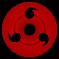 A three-tomoe Sharigan (Image via Pierrot)